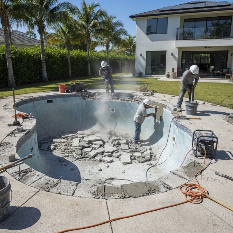 Local Pool Ground Leveling pros at work